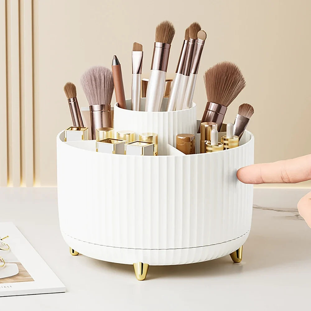 360° Rotating Makeup Organizer in everyday use