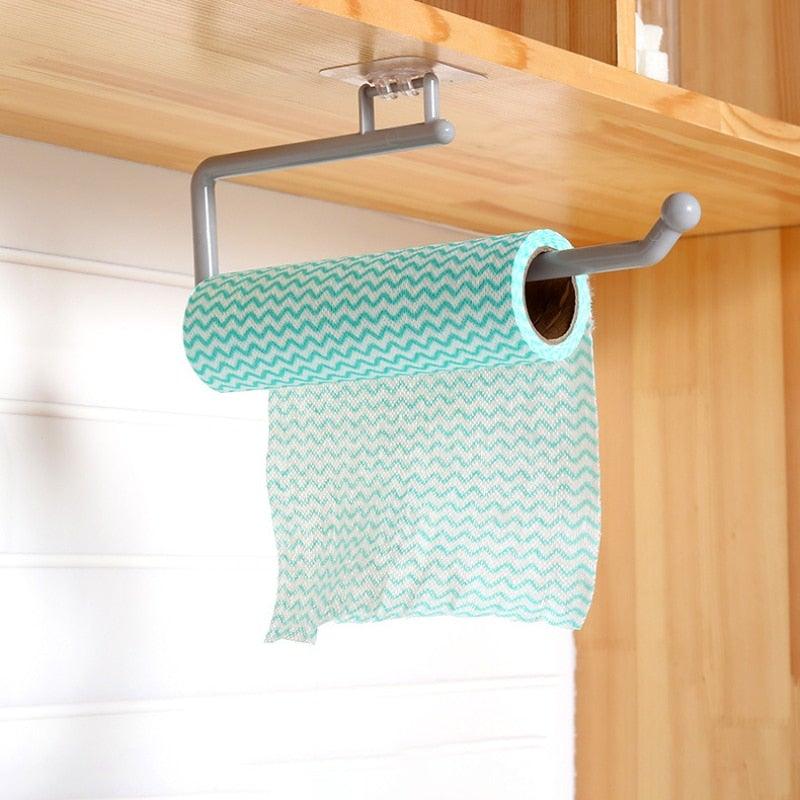 Under-Cabinet Adhesive Paper Towel Holder in everyday use