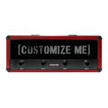 Crimson-red and black amplifier-style Jack Rackr shell with the words CUSTOMIZE ME on the front.