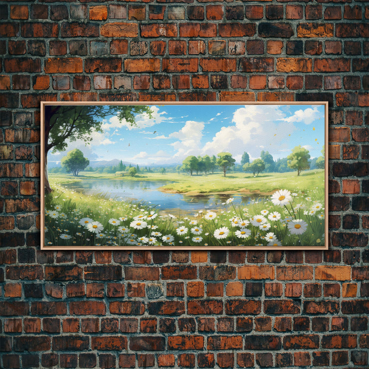 Wildflower Meadow Landscape Canvas Wall Art