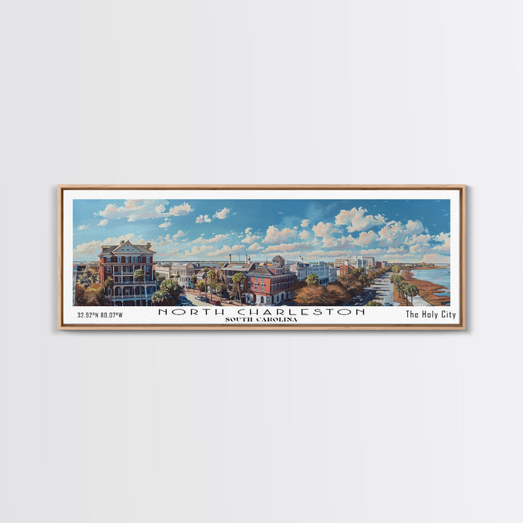 North Charleston Watercolor Canvas Wall Art