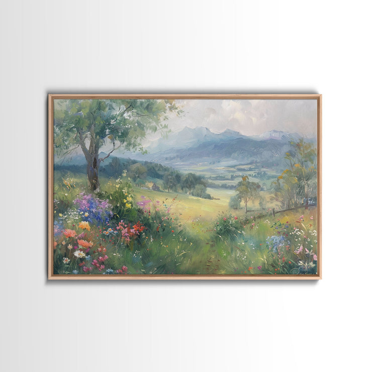 Spring Wildflower Field Canvas Wall Art