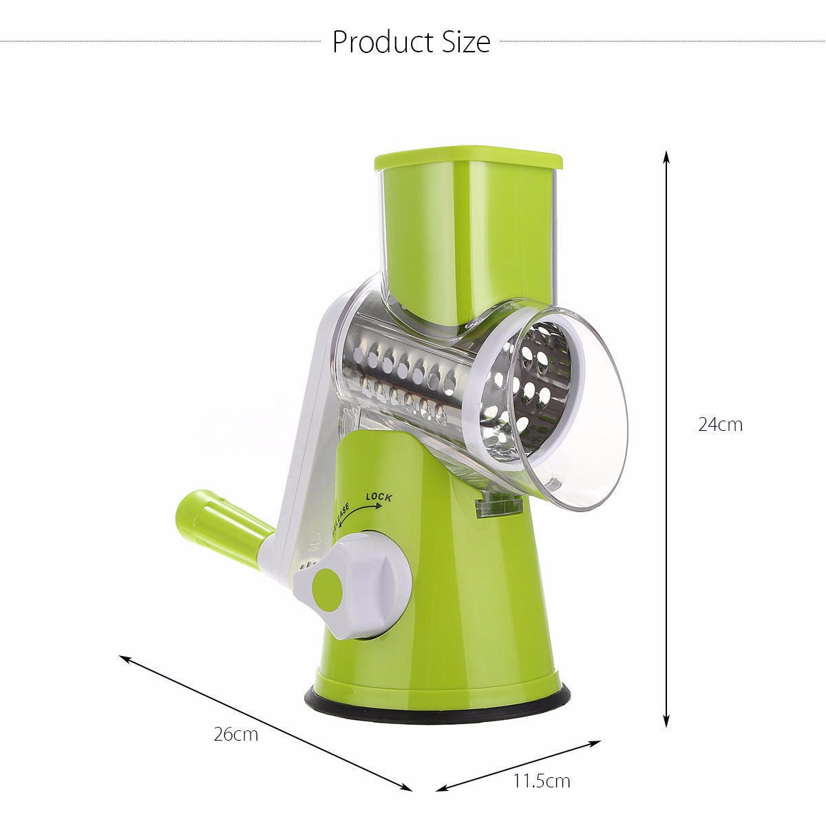 Manual Rotary Vegetable Slicer with Three Drums