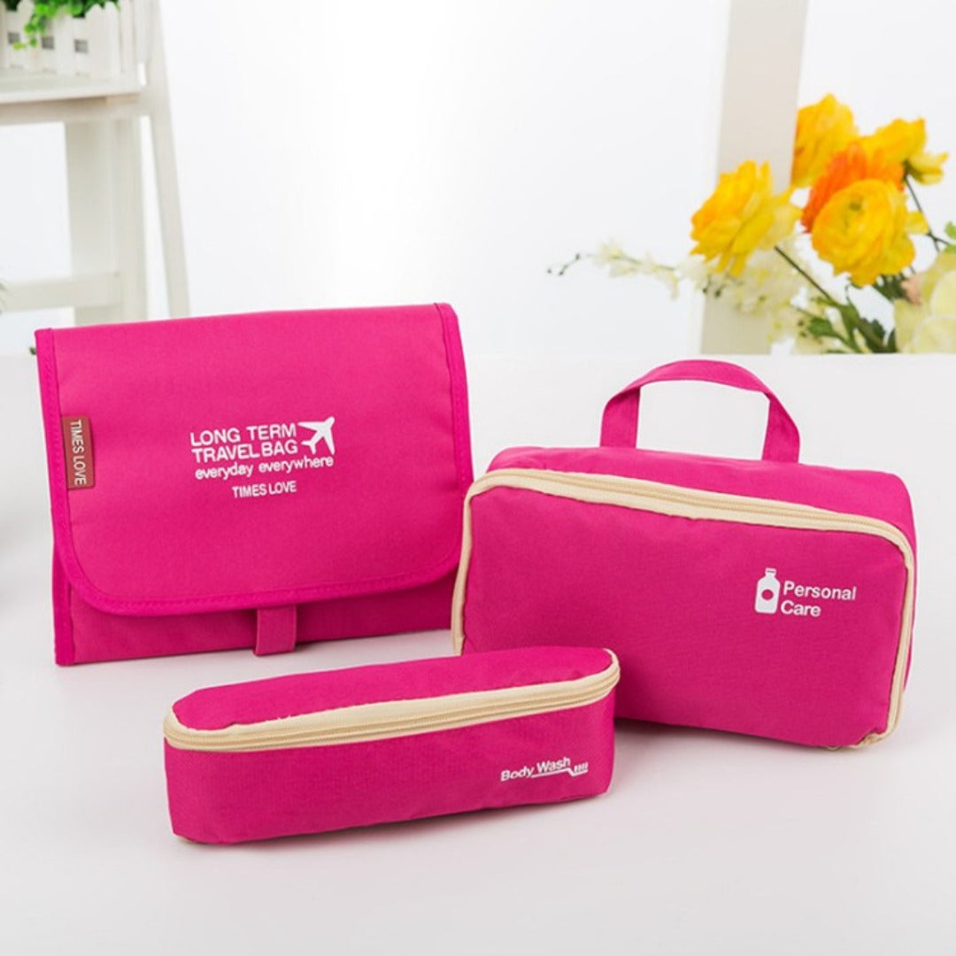 Foldable 3-in-1 Toiletry Organizer