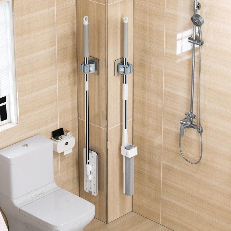Adhesive Broom & Mop Holders, 2 or 4 Pieces