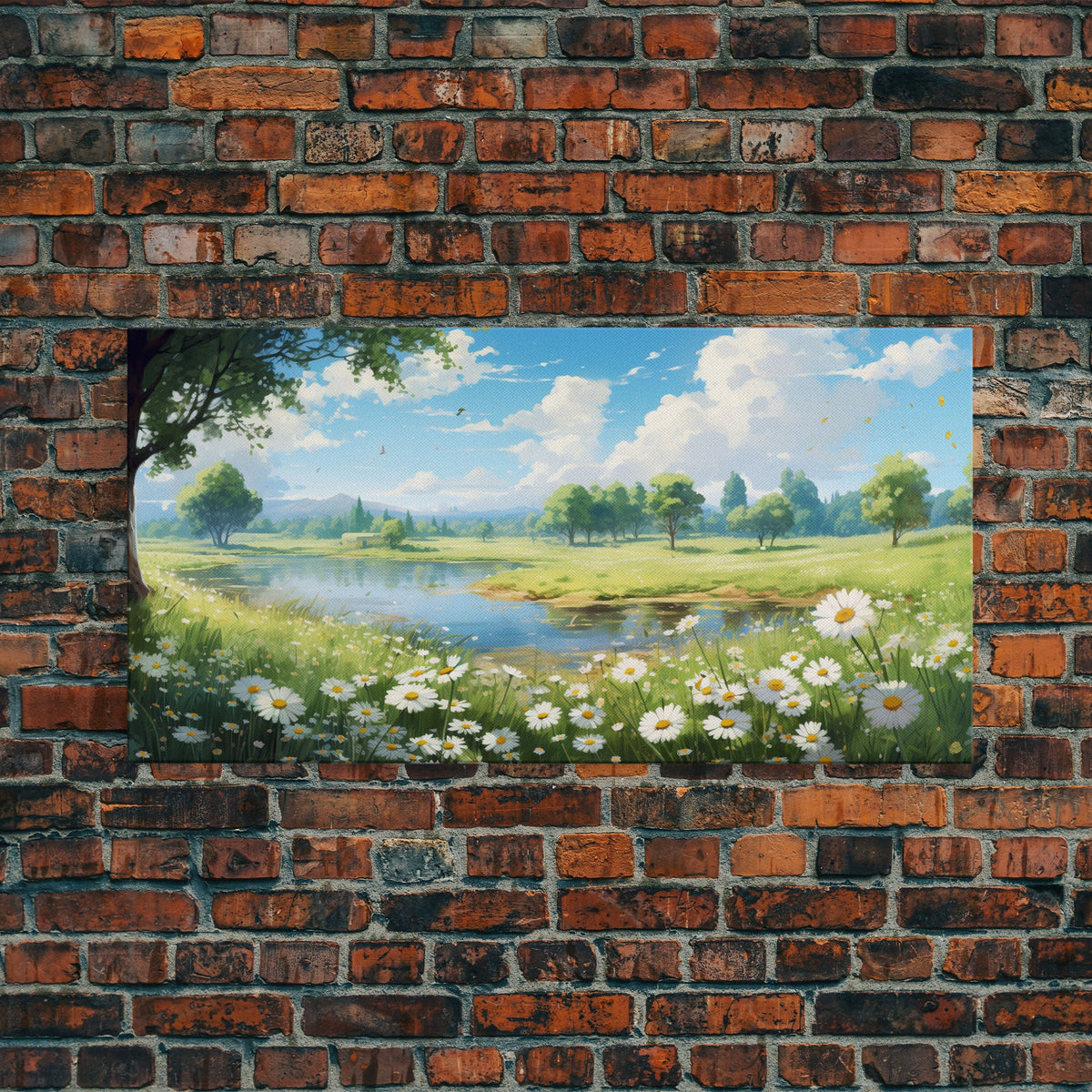 Wildflower Meadow Landscape Canvas Wall Art