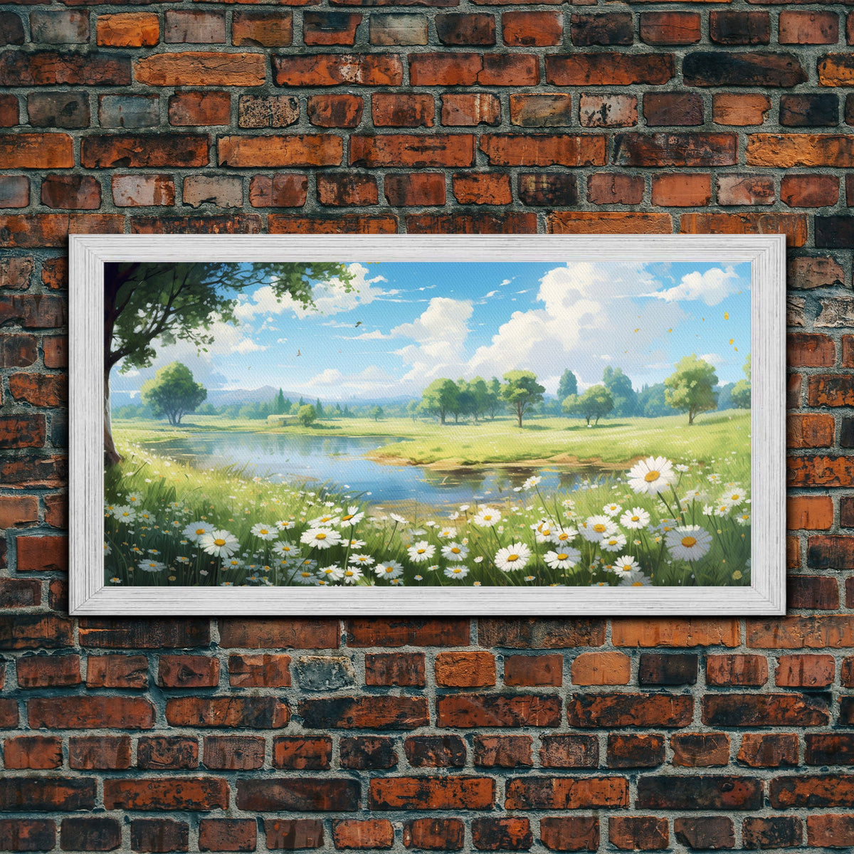 Wildflower Meadow Landscape Canvas Wall Art