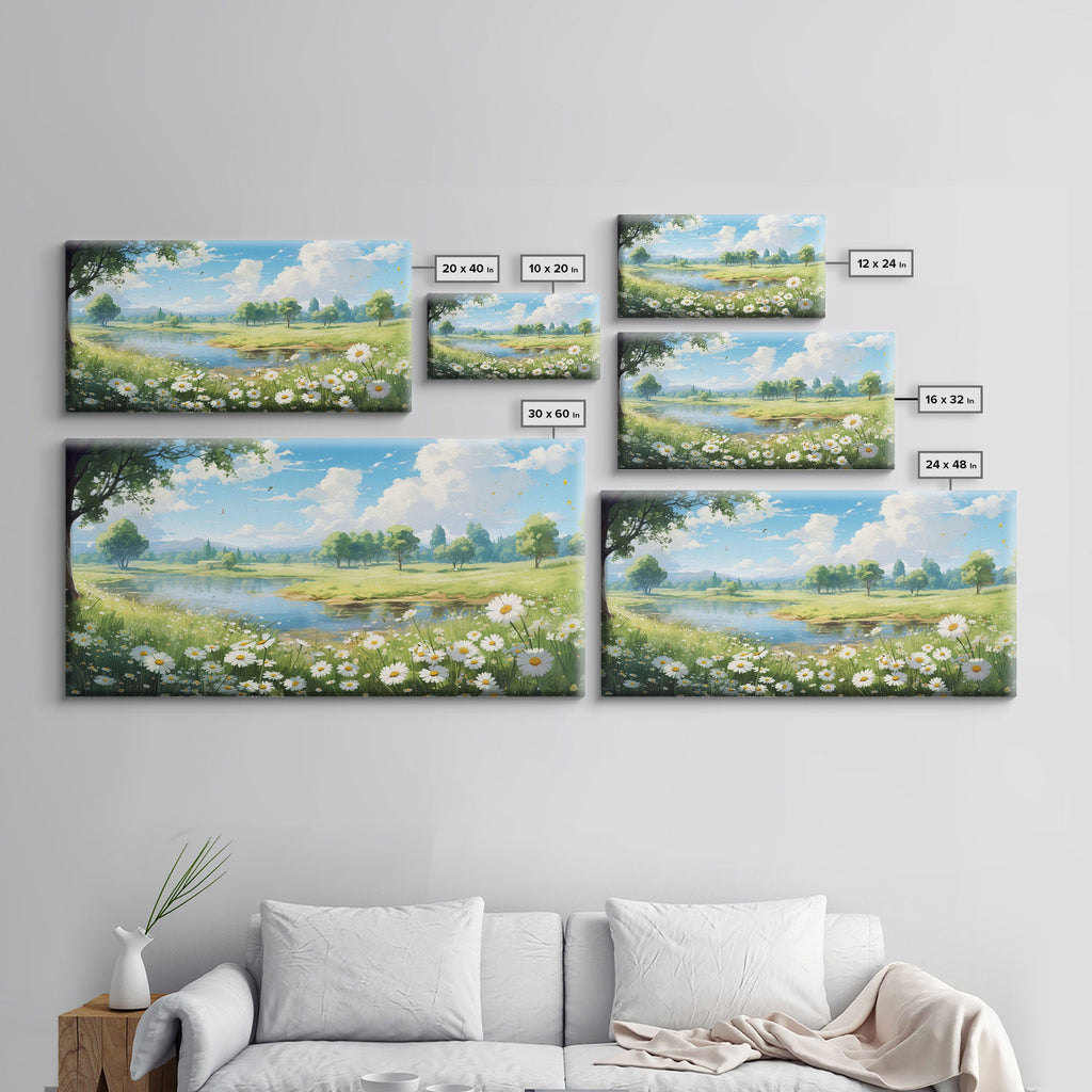 Wildflower Meadow Landscape Canvas Wall Art