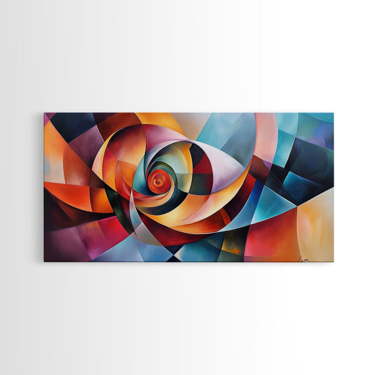 Spiral Geometry Abstract Canvas Wall Art