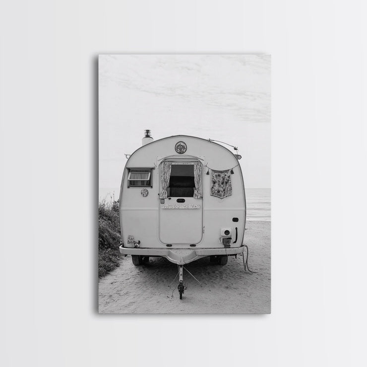 Vintage Camper Coastal Canvas Wall Art