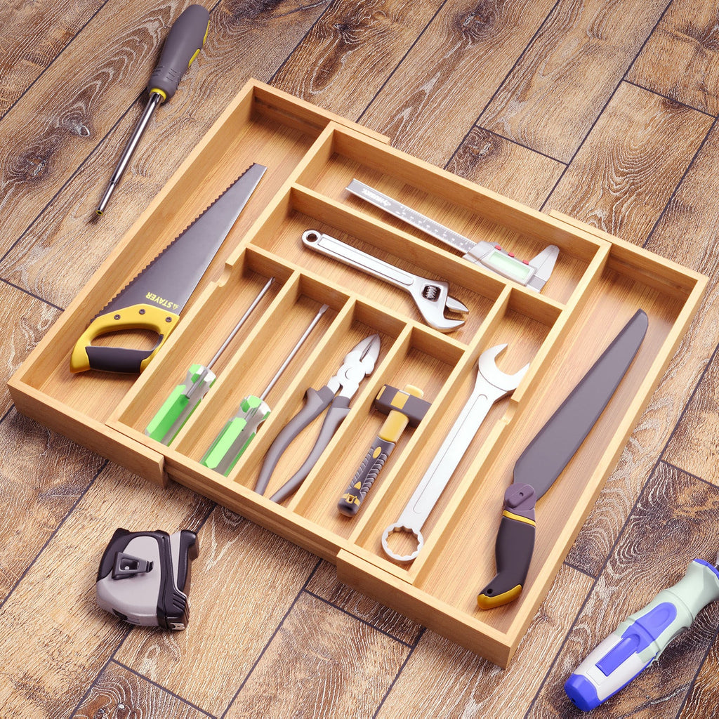 Bamboo Kitchen Utensil Storage Box