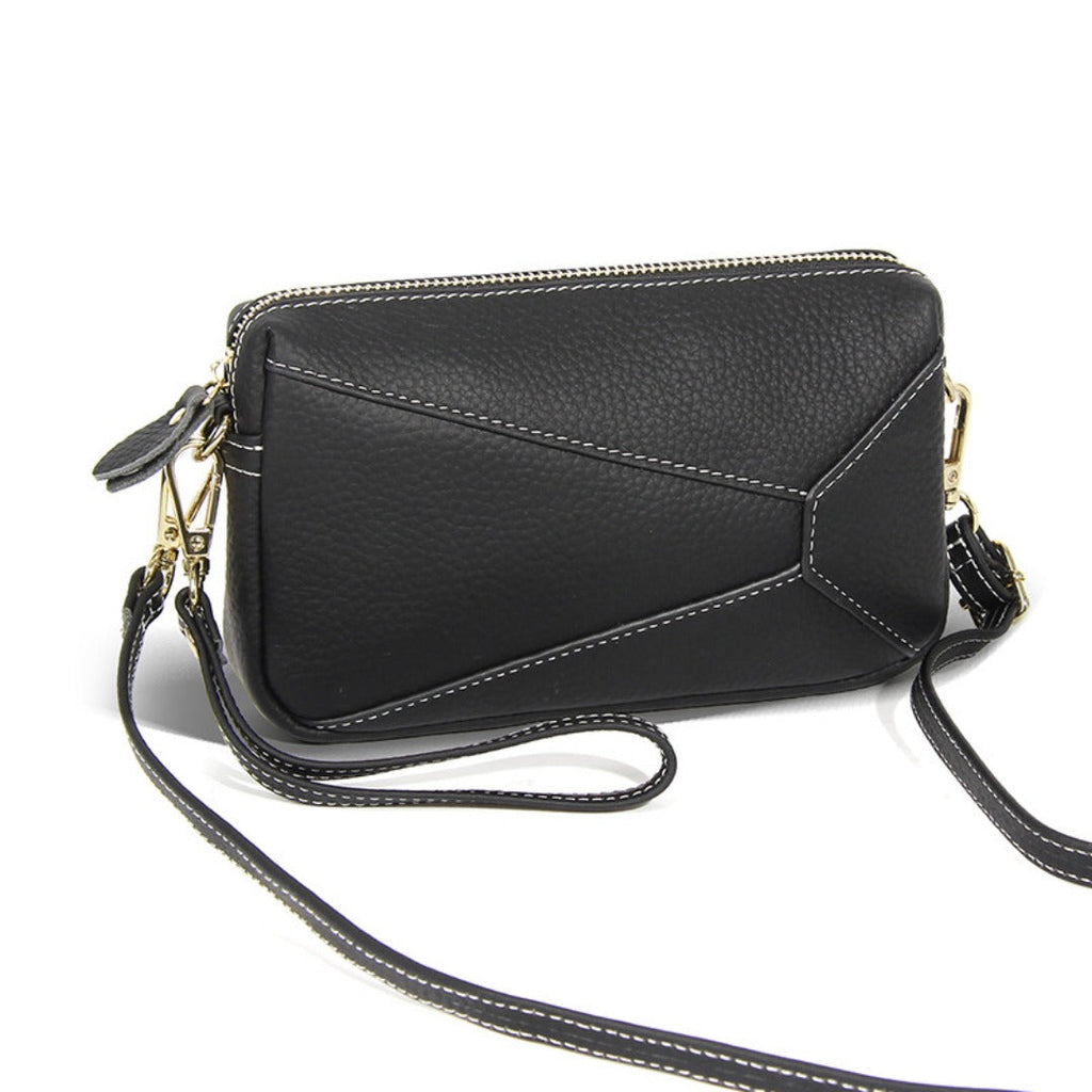 Pebbled Leather Wristlet & Crossbody Bag