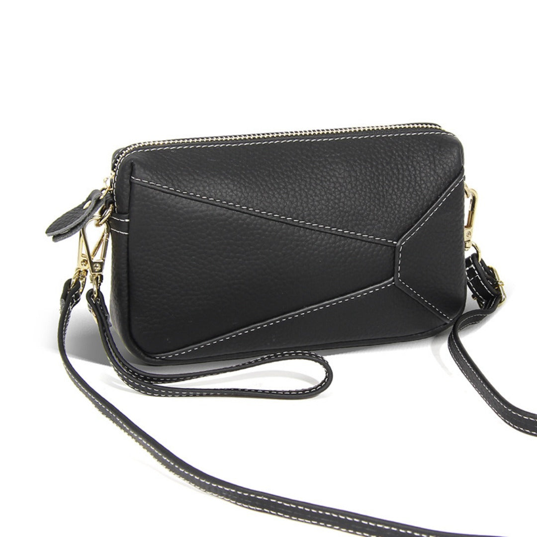Pebbled Leather Wristlet & Crossbody Bag