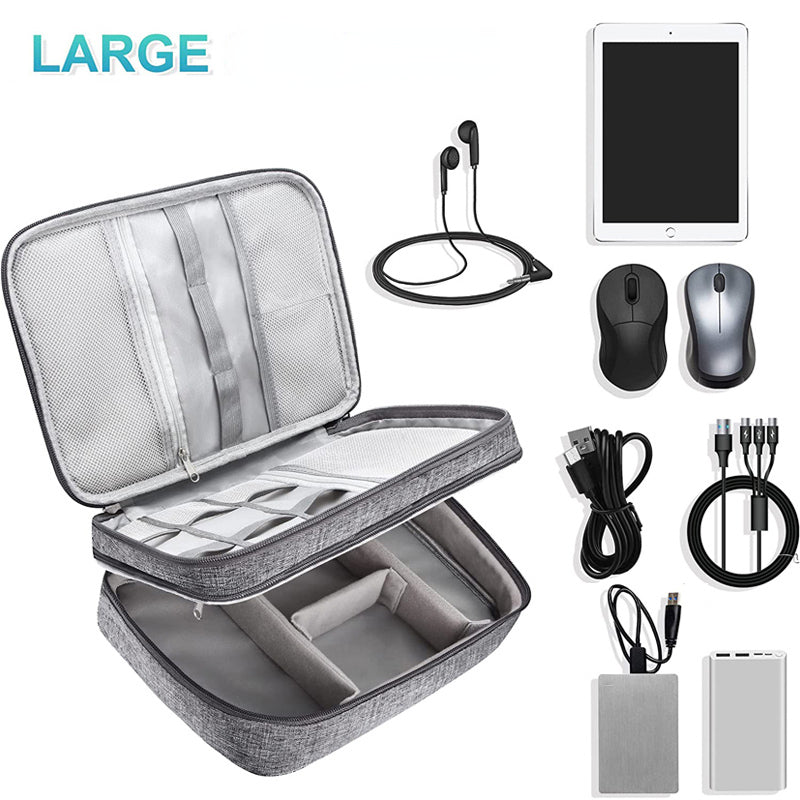 Double-Layer Travel Cable Organizer Bag