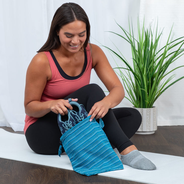 Recycled Cotton Drawstring Travel Shoe Bag