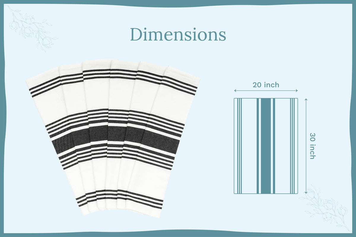 Striped Cotton Kitchen Towels · Set of 6