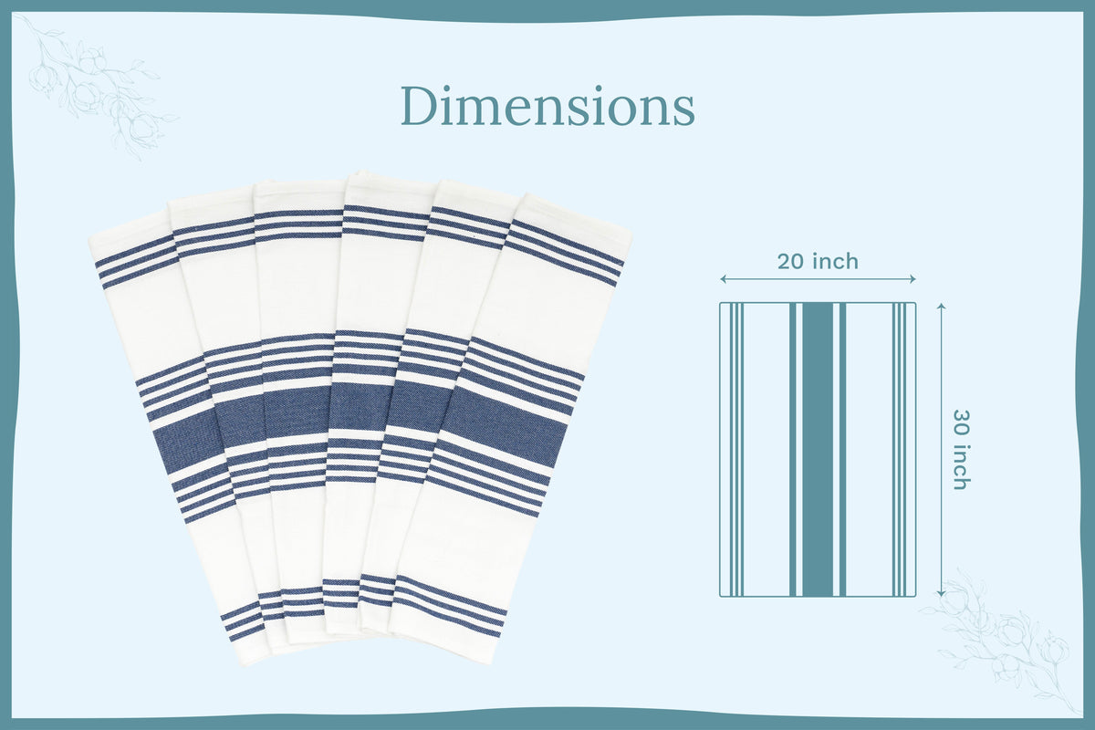 Striped Cotton Kitchen Towels · Set of 6