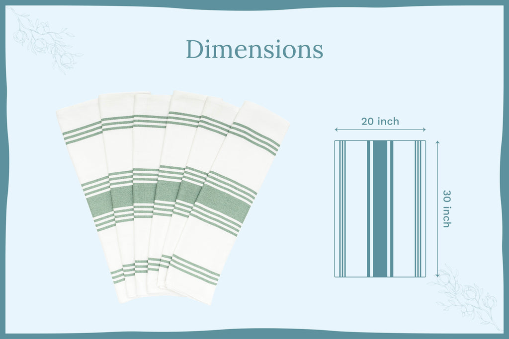 Striped Cotton Kitchen Towels · Set of 6