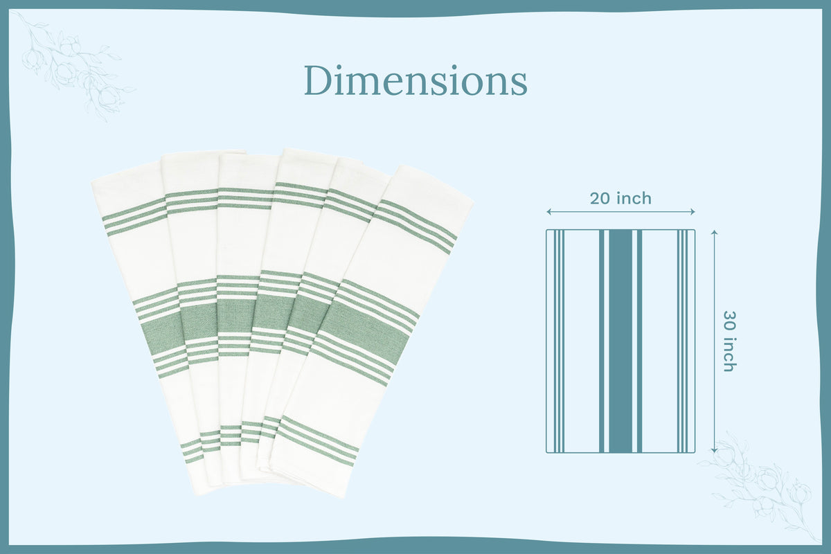 Striped Cotton Kitchen Towels · Set of 6