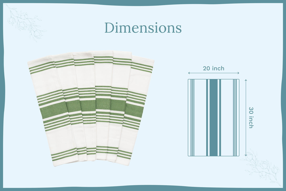 Striped Cotton Kitchen Towels · Set of 6