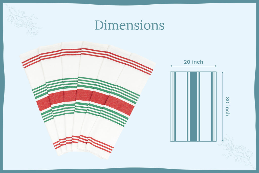 Striped Cotton Kitchen Towels · Set of 6