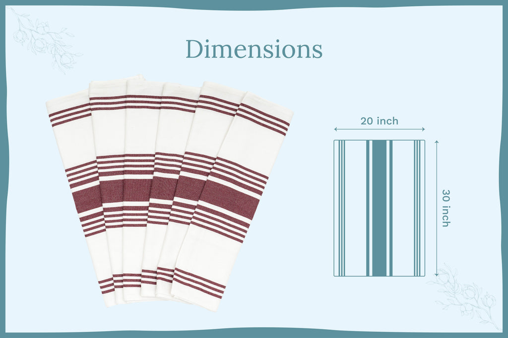 Striped Cotton Kitchen Towels · Set of 6