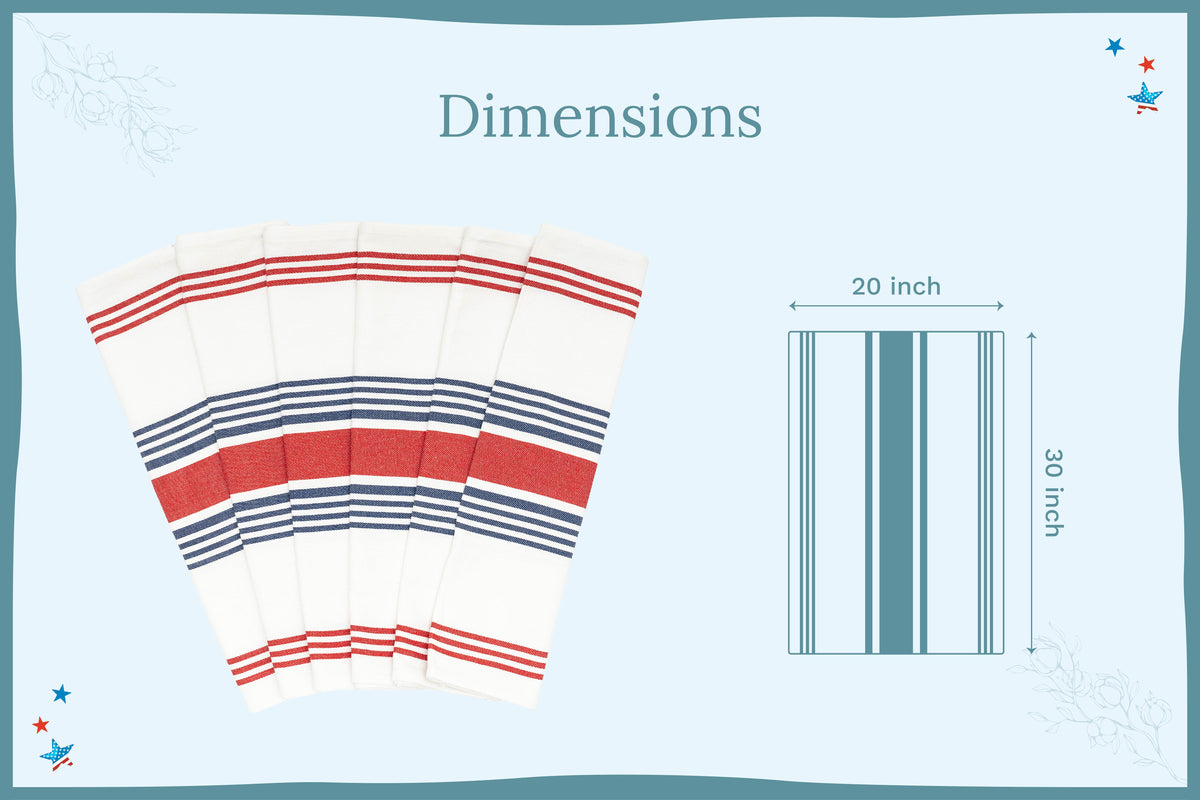 Striped Cotton Kitchen Towels · Set of 6