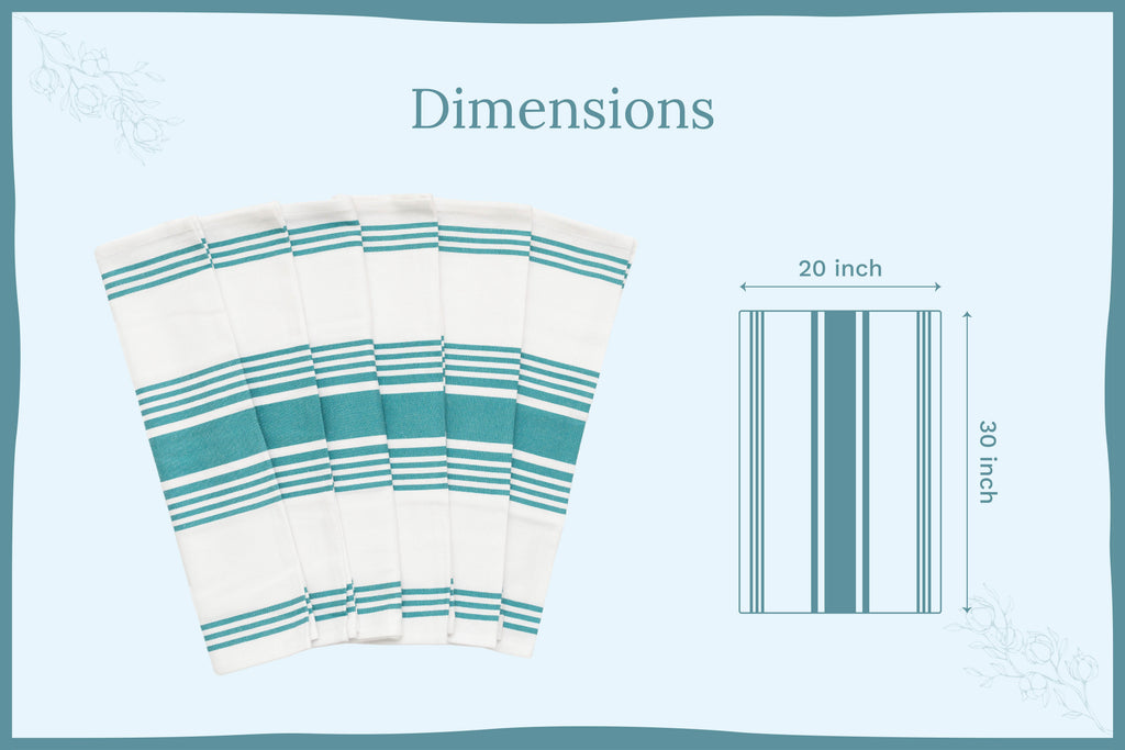 Striped Cotton Kitchen Towels · Set of 6