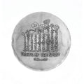 Light-gray round trinket bowl with embossed floral artwork and FRUITS OF THE SPIRIT lettering.