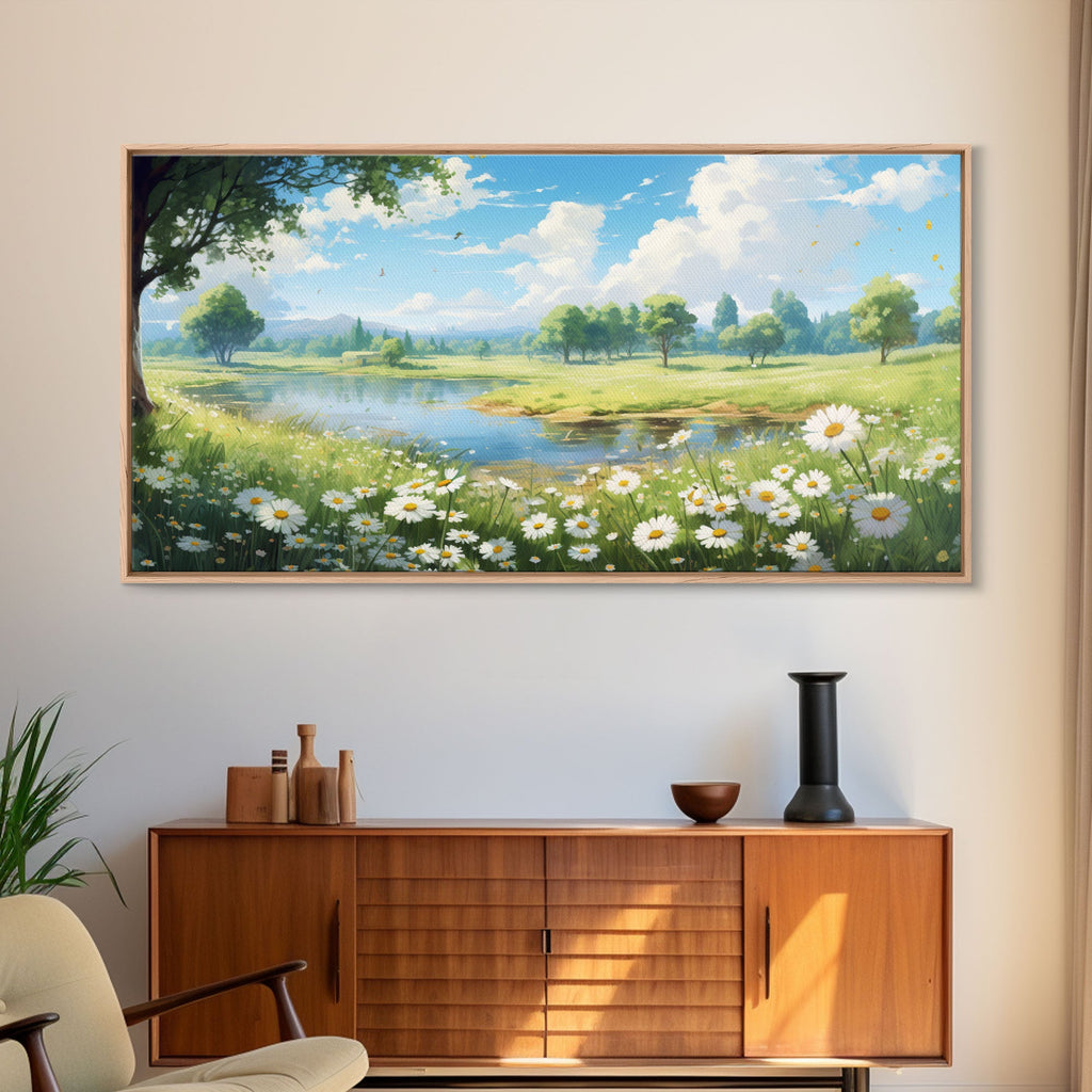 Wildflower Meadow Landscape Canvas Wall Art
