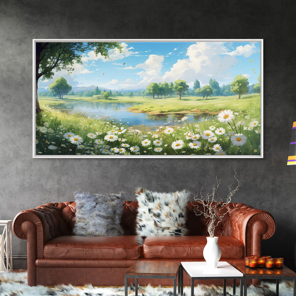 Wildflower Meadow Landscape Canvas Wall Art