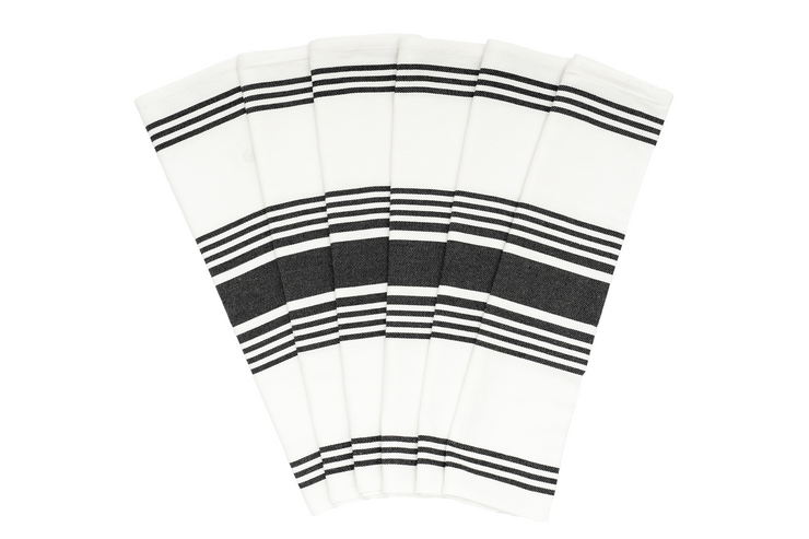 Striped Cotton Kitchen Towels · Set of 6