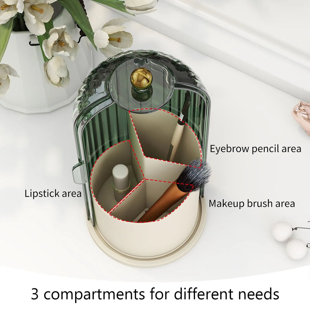 YOOLENS Rotating Makeup Brush Holder with Lid