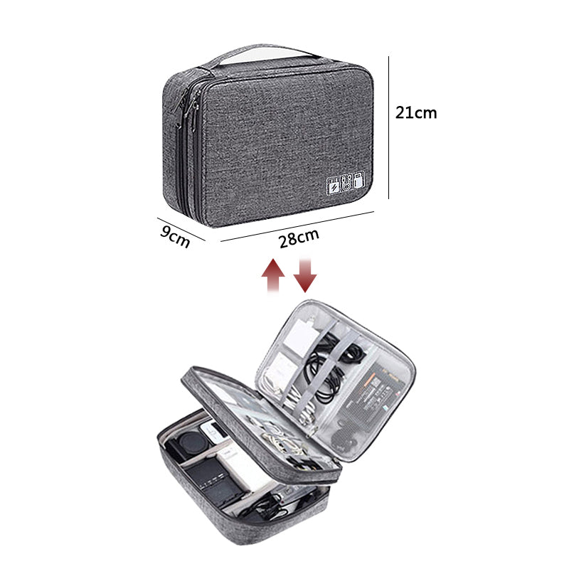 Double-Layer Travel Cable Organizer Bag