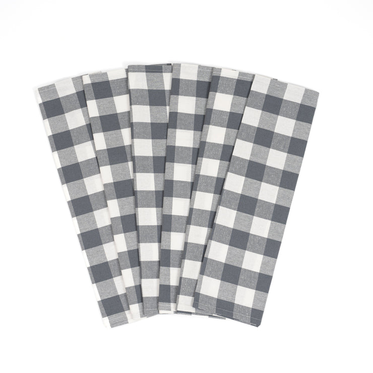 Plaid Cotton Kitchen Towels, Set of 6