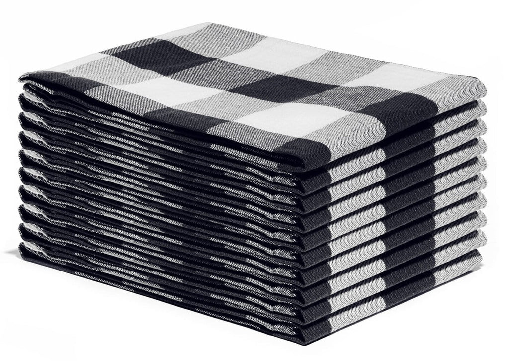Plaid Cotton Kitchen Towels, Set of 6