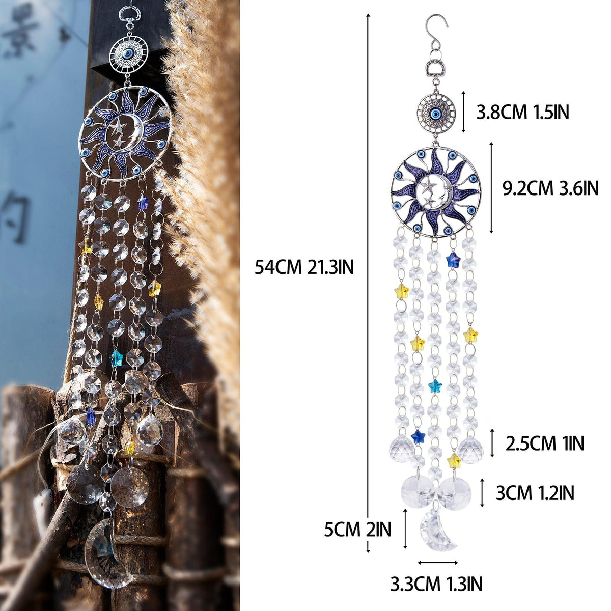 Blue Evil Eye Crystal Sun Catcher