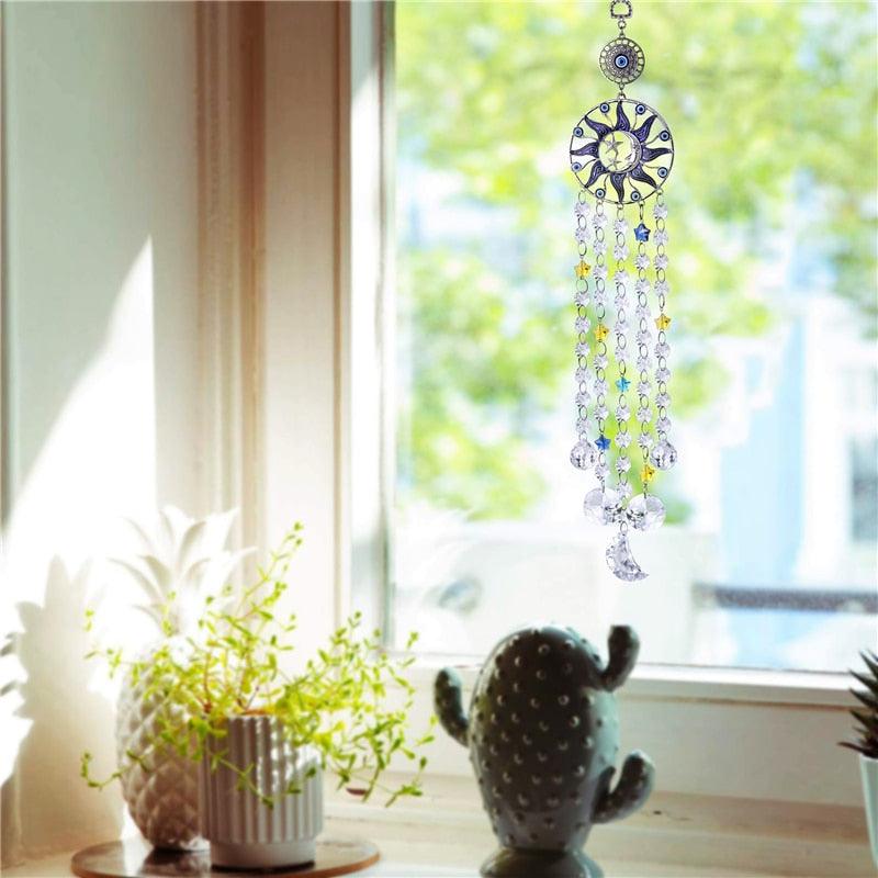 Blue Evil Eye Crystal Sun Catcher