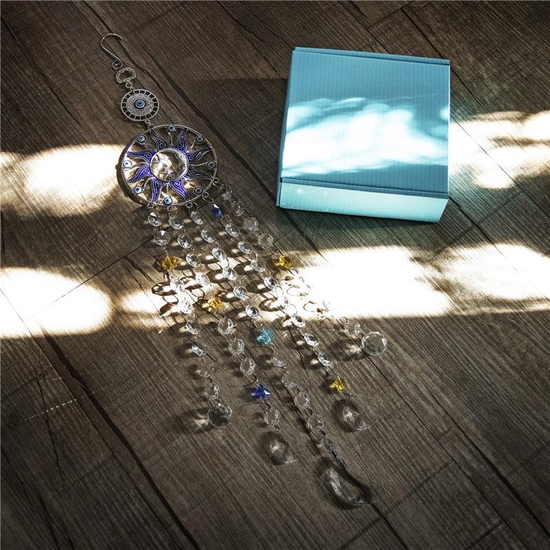 Blue Evil Eye Crystal Sun Catcher