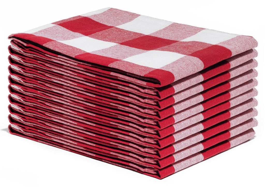 Plaid Cotton Kitchen Towels, Set of 6
