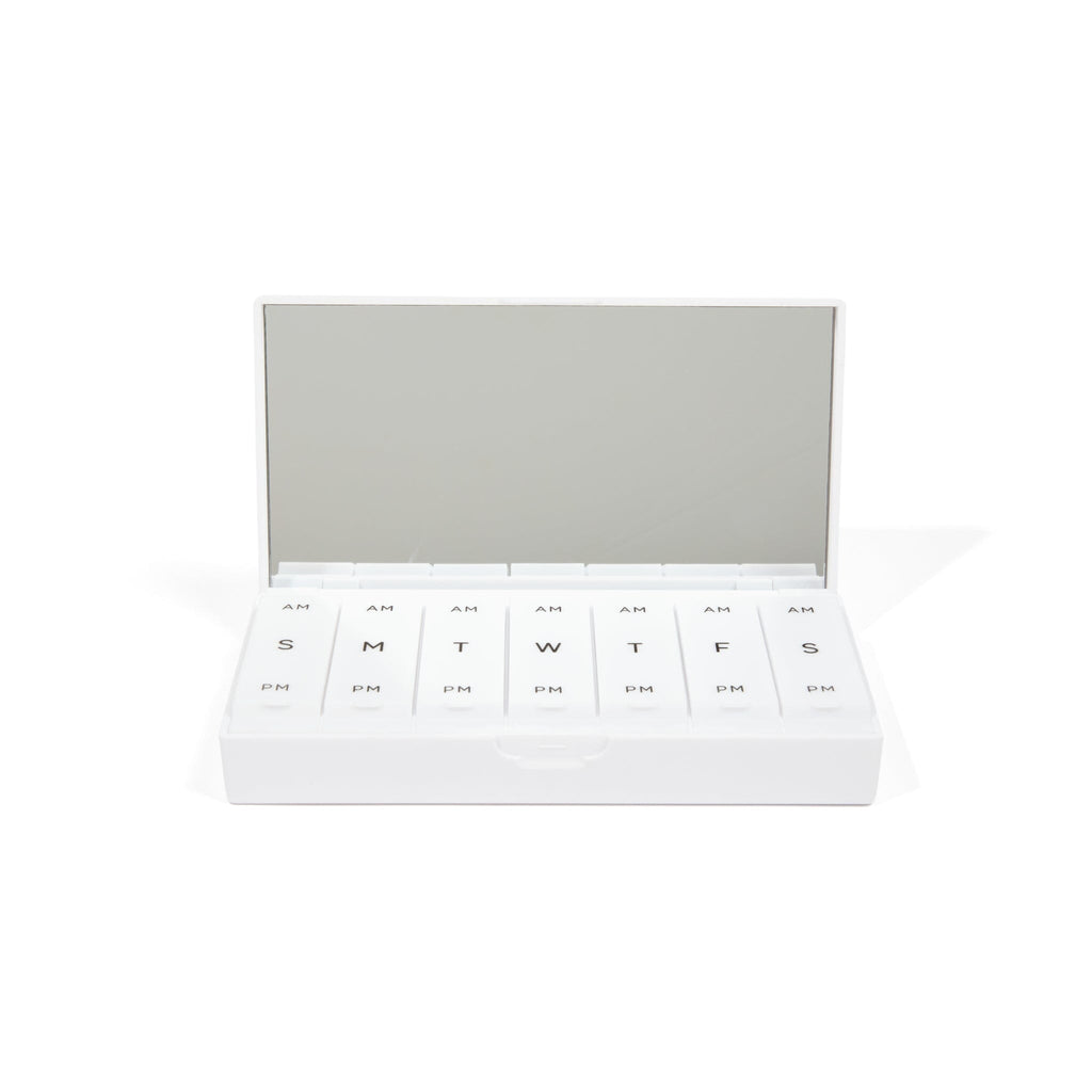 Crisp White Weekly Pill Organizer