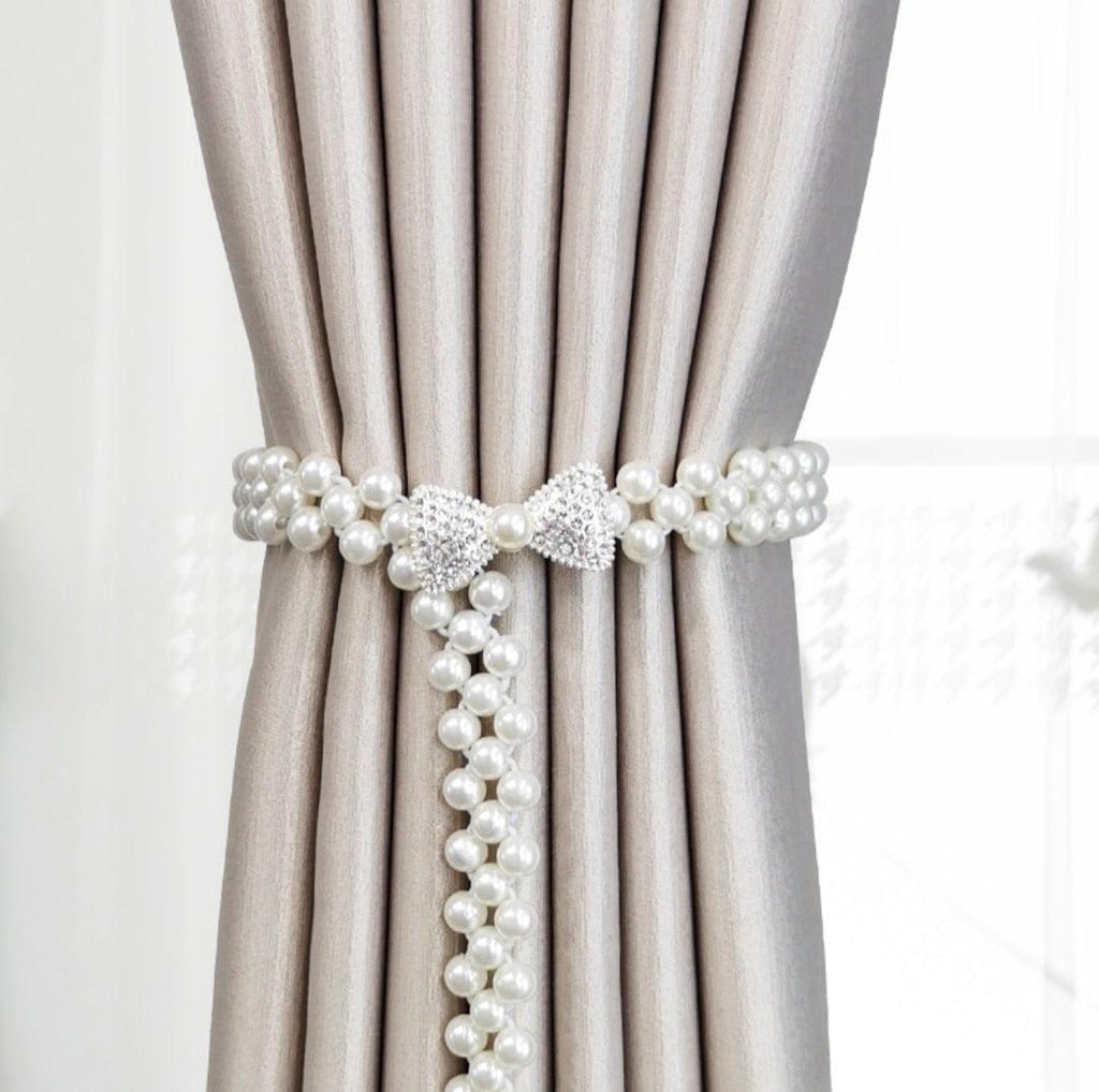 Elastic Curtain Tiebacks with Decorative Buckle