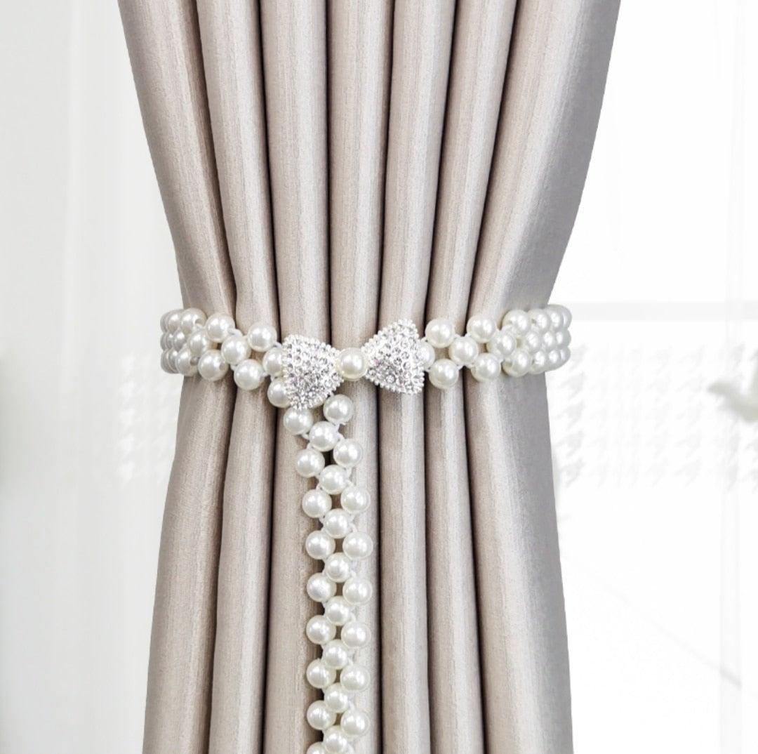 Elastic Curtain Tiebacks with Decorative Buckle