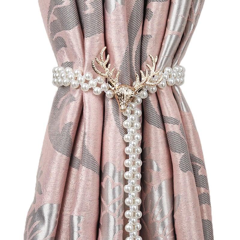 Elastic Curtain Tiebacks with Decorative Buckle