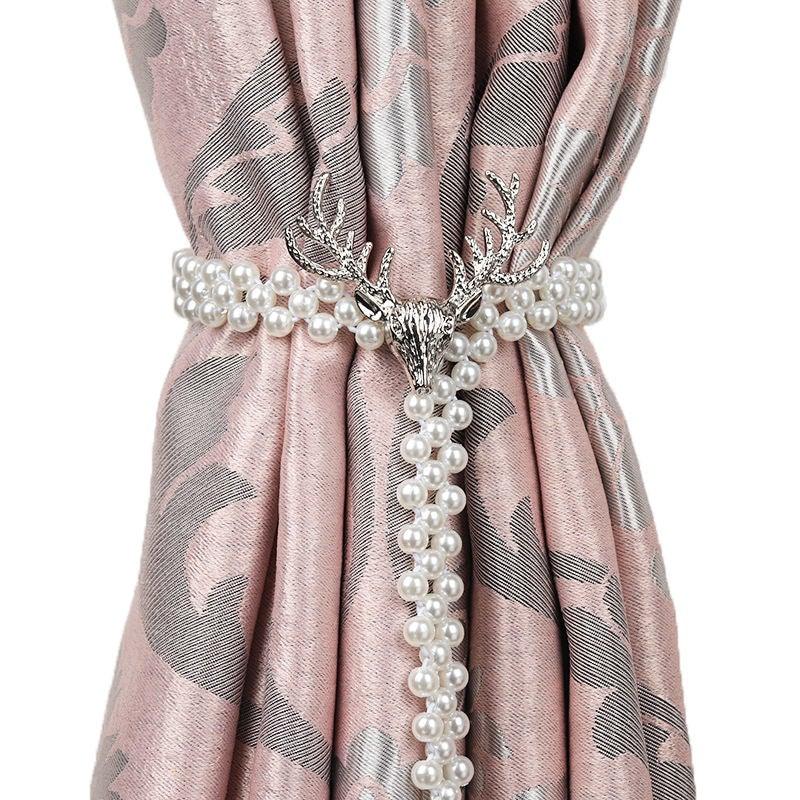 Elastic Curtain Tiebacks with Decorative Buckle