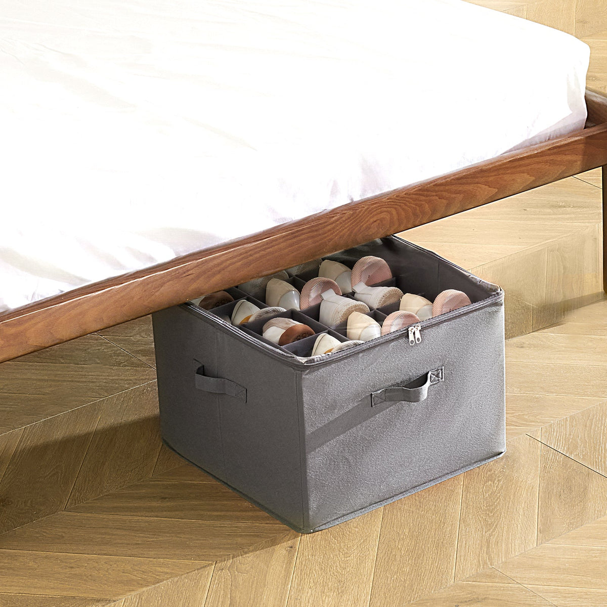 Under-Bed Shoe Organizer with 16 Compartments