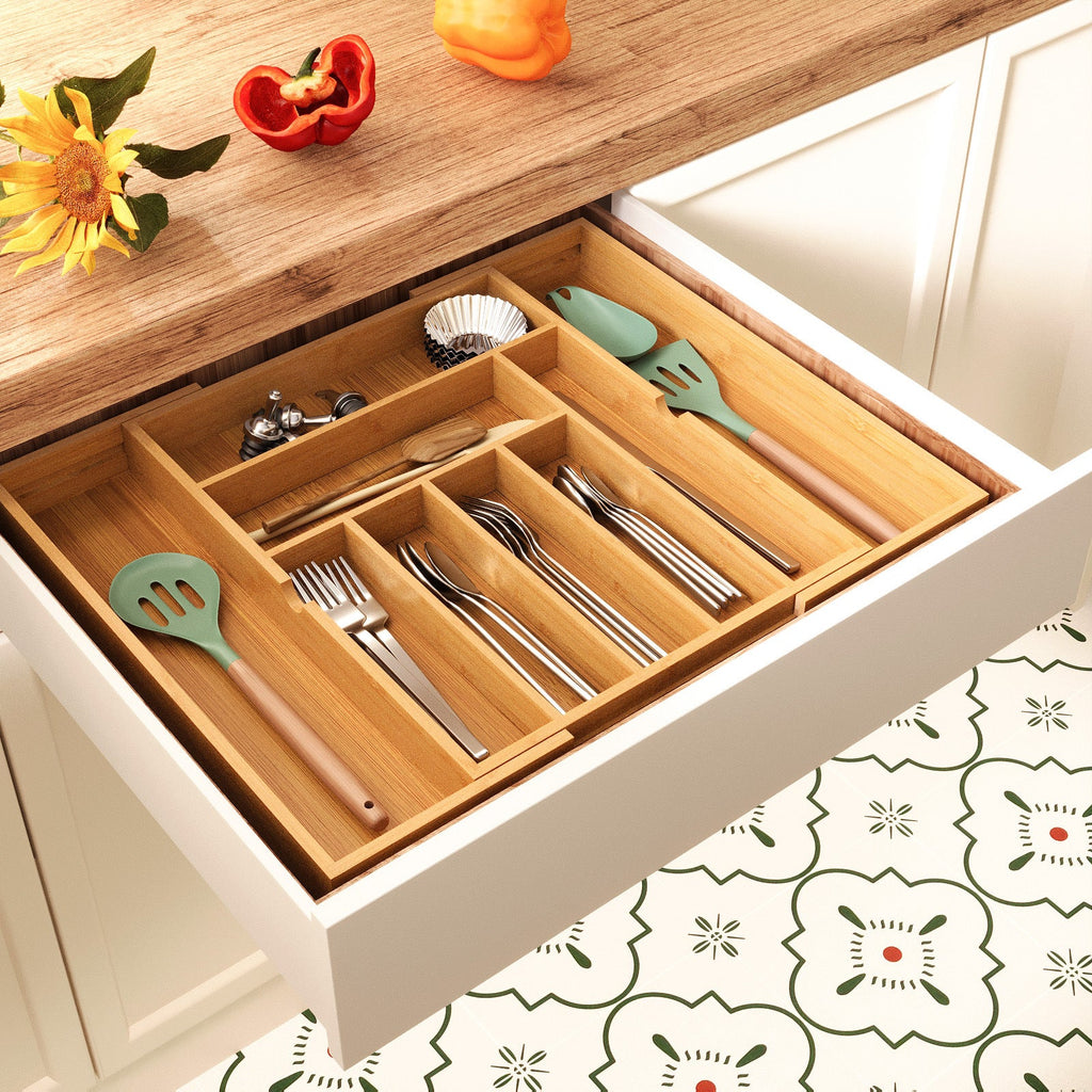 Bamboo Kitchen Utensil Storage Box