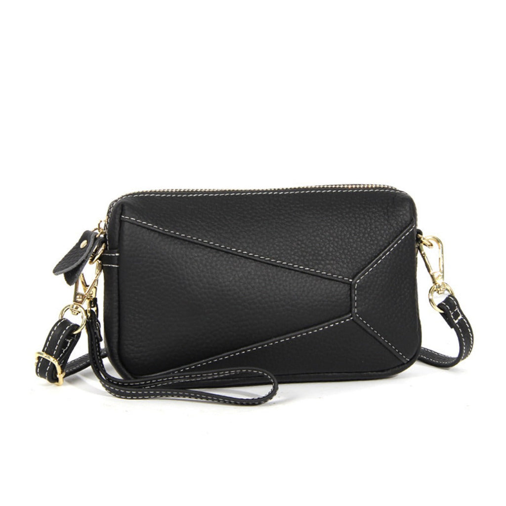 Pebbled Leather Wristlet & Crossbody Bag
