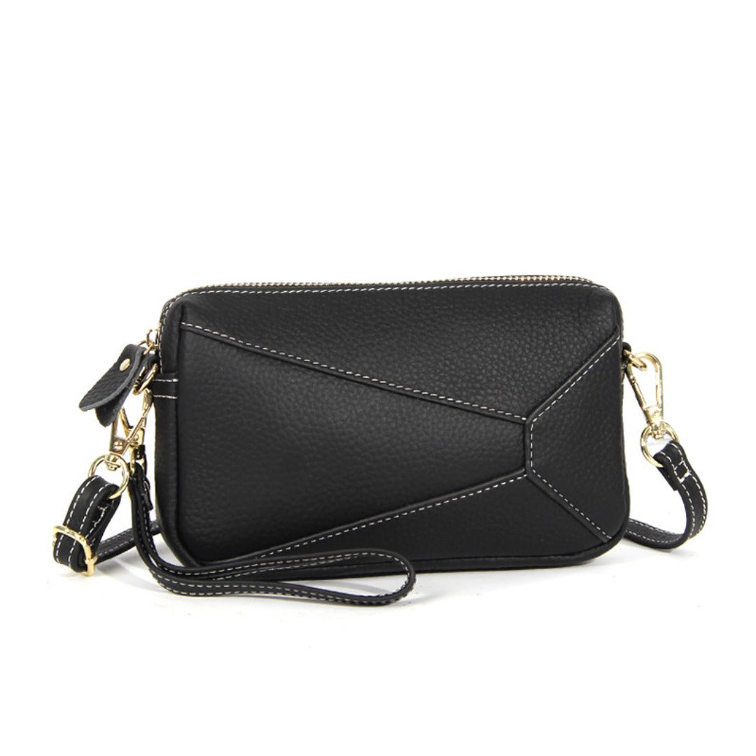 Pebbled Leather Wristlet & Crossbody Bag