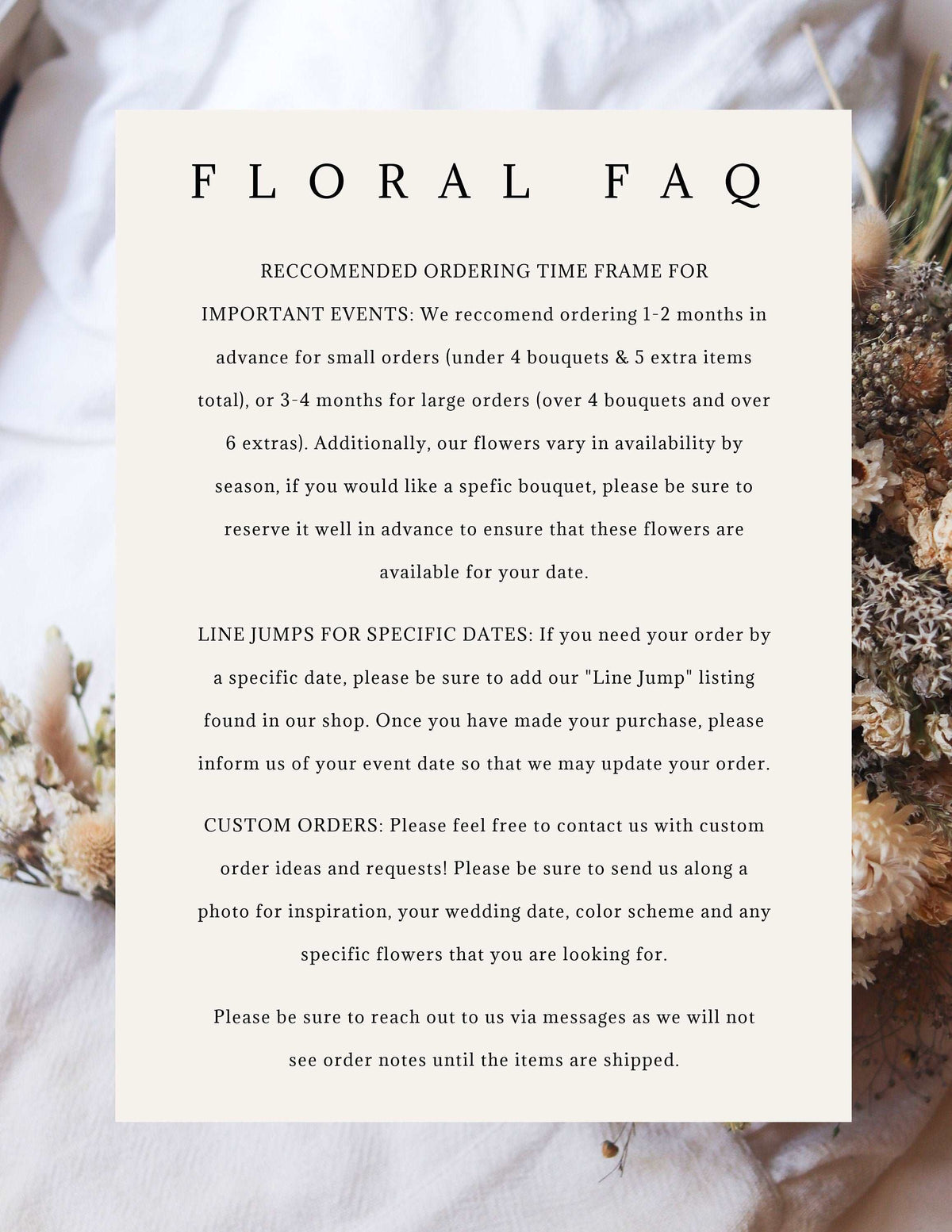Dried Lavender & Wildflower Floral Arrangement
